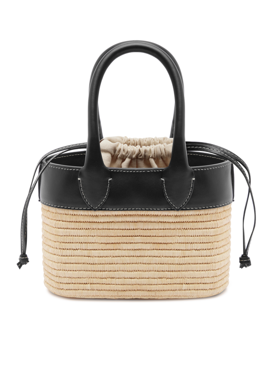 THE APERITIVO RAFFIA BAG - BLACK