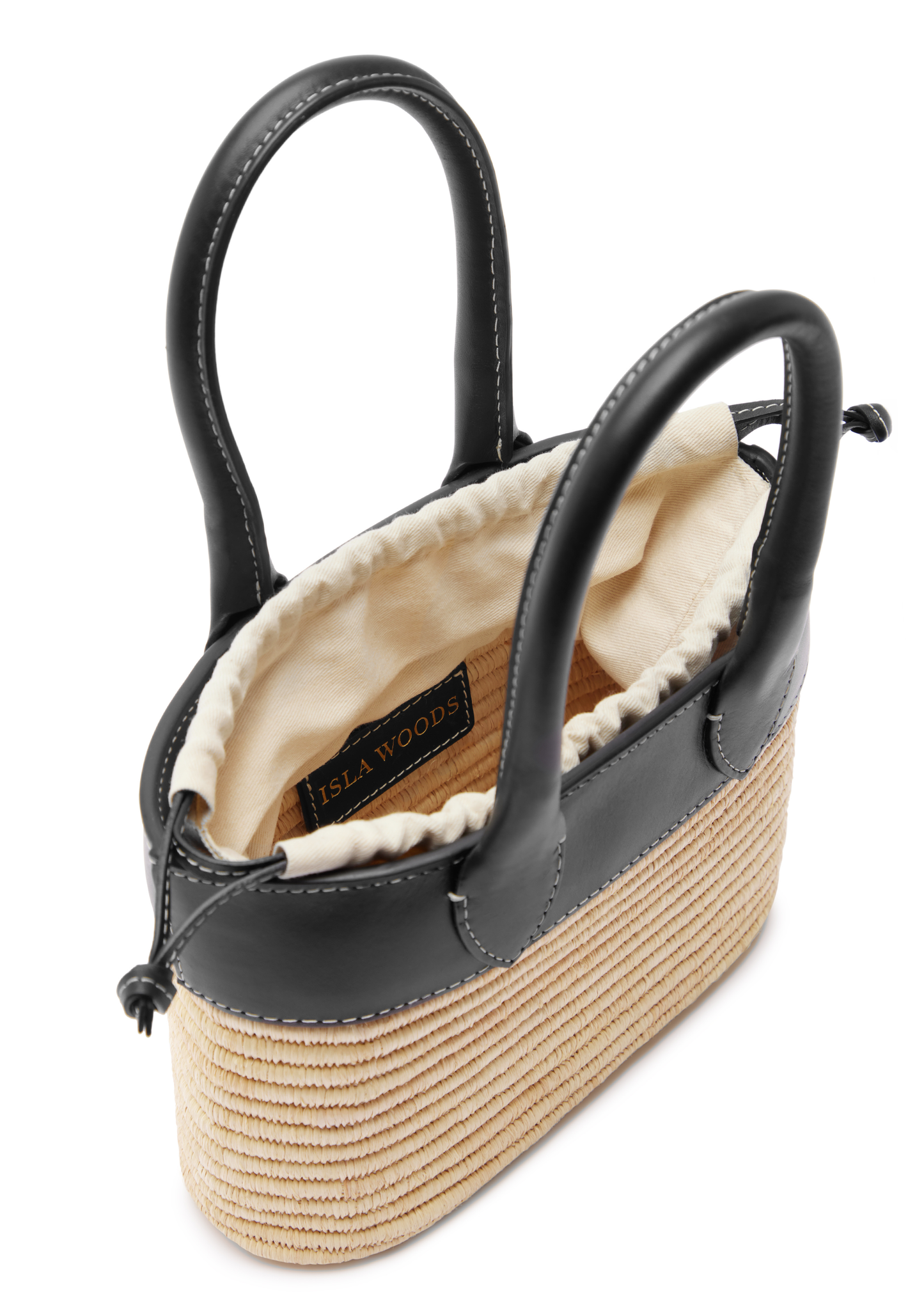 THE APERITIVO RAFFIA BAG - BLACK